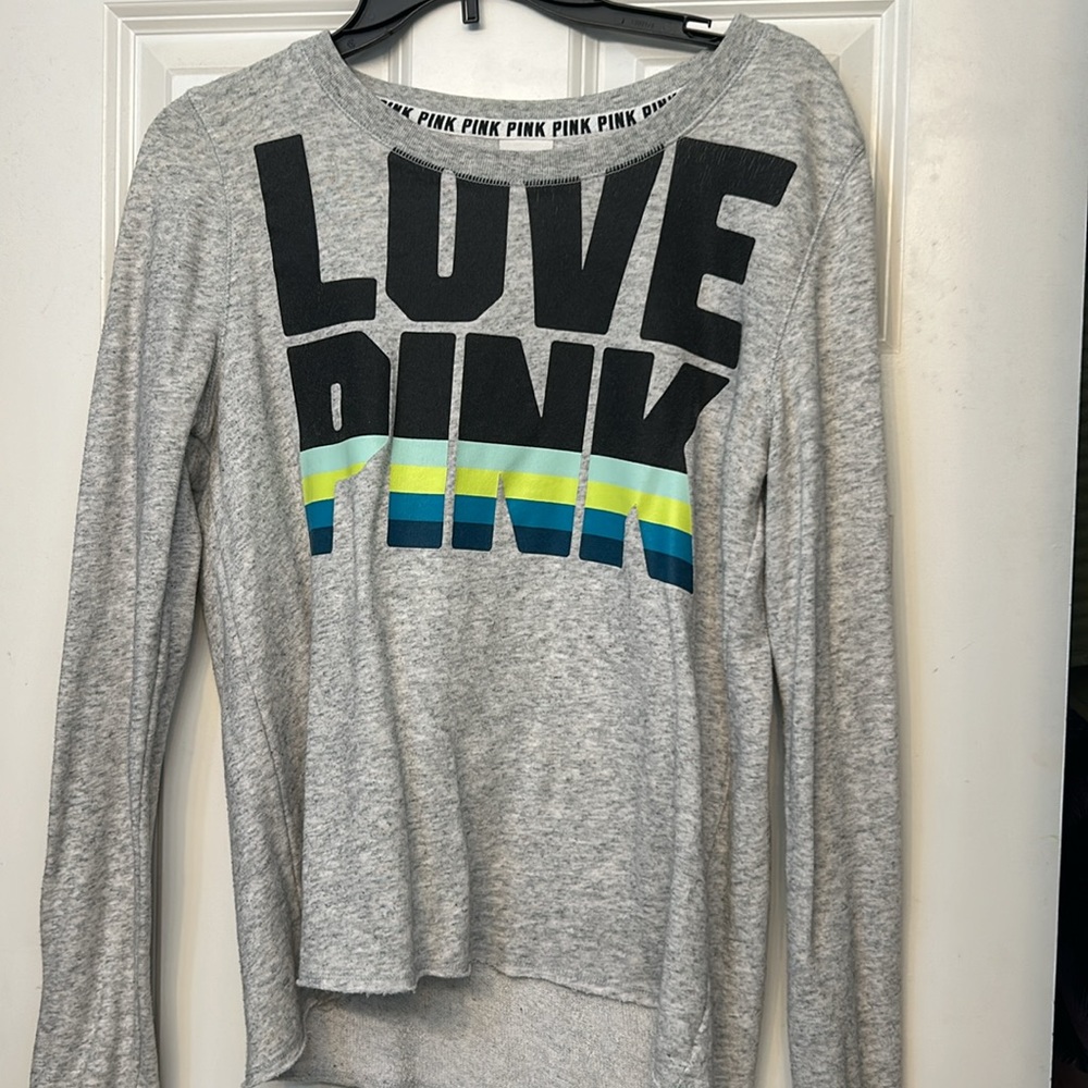 gray crew neck PINK